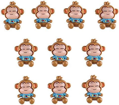 YiXunTong Wholesale 10pcs Cute Boy Monkey Flatback Resin Scrapbooking Cabochons DIY Hair Bow Center Decoration Embellishments Crafts