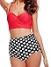 ADFOLF Retro Bikini Swimsuits For Women High Waisted Halter Push Up Bathing Suits Polka L