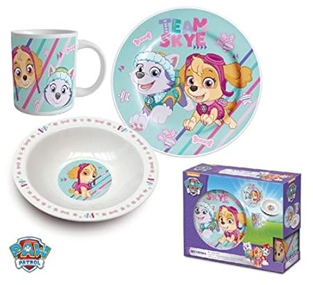 Paw Patrol Team Skye - Vajilla de 3 piezas: Amazon.es: Hogar