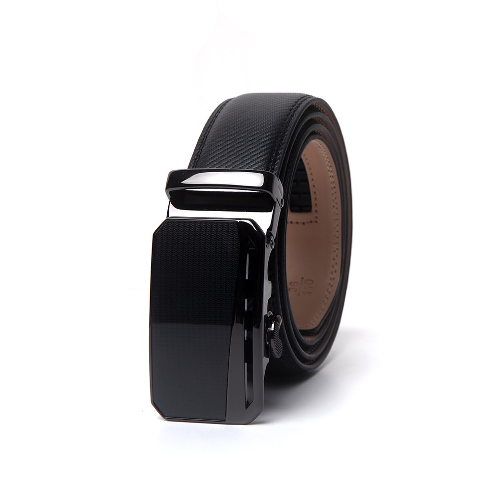 Amazon Men's Black Leather Dress Belt IQS Executive