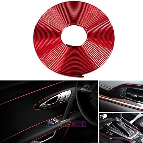 GOADROM Car Interior Moulding Trim,3D DIY 5 Meters Electroplating Color Film Car Interior Exterior Decoration Moulding Trim Strip line by Auto Parts Club (red)…