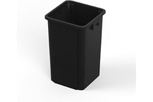 Regal Altair 19 Gallon Black Square Commercial Trash Garbage Can | Outdoor Office Restauran School Kitchen