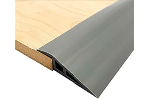 DAILISEN 3.4ft Floor & Carpet Threshold Transition Strip, Overlap Edge Reducer,Edging Trim for Doorway Flooring Mats and Tiles,Beveled Edge Ramp Edge Guard,for use with 3/5" Thick Material (Grey)