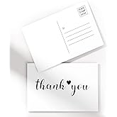 50 Thank You Postcards - Blank with Mailing Side, Thank You Cards for Weddings, Receptions, Baby or Bridal Showers, Birthdays, Graduations, Parties, Celebrations, or Special Events,4 x 6 Inches.