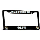 EliteAuto3K License Plate Frame Cover for Manchester City Fans – Black – 12.25” x 6.25” - Ideal Gift for Sports Fans & Supporters – Slim Design
