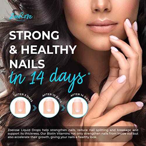 Liquid Collagen & Biotin Drops 30,000mcg - Made in USA - Natural Biotin and Collagen Supplements for Joint, Nail, Skin Health & Fast Hair Growth - Liquid Biotin 5,000mcg, Collagen Liquid 25,000mcg