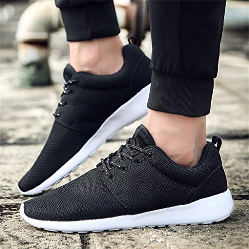 POPNINGKS Mens Walking Athletic Shoes, Comfort Casual Sneaker Trail Running Shoe for Men Tennis Baseball Racquetball Cycling White - Thumbnail 6