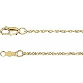 Sonia Jewels Solid 10k Yellow Gold 1.25mm Rope Chain Necklace Secure Lobster Clasp Closure 18"