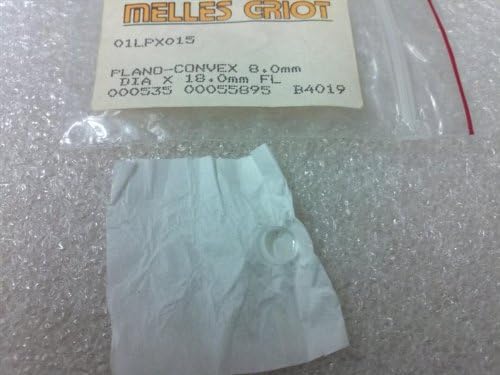 Melles Griot 01LPX015 Plano-Convex Glass Lens 8.0mm DIA X 18.0mm FL