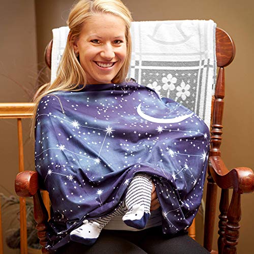 Breathable Organic Starry Night Scarf Nursing Cover Carseat Canopy