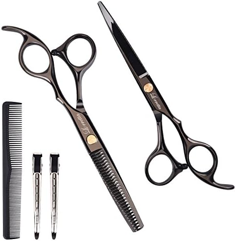 Hairdressing Scissors,Lorretta Hair Thinning Scissors Set and Hair Scissors for Barber Salon, 6.0 inch with 100% Stainless Steel