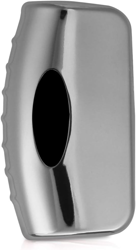 kwmobile Car Key Cover Compatible with Ford 3 Button Car Flip Key - Soft TPU Fob Cover for Car Keys - Silver High Gloss - Image 4