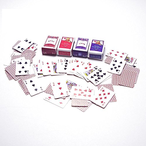 C-Pioneer 1:12 54pcs Playing Cards For Doll Soldier Mini Porker Dollhouse Miniature Accessory - Thumbnail 2