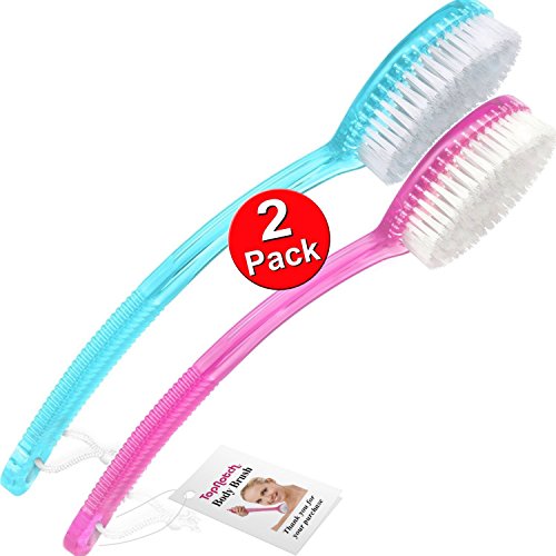 Topnotch bath brush with long handle 2 pack shower body…