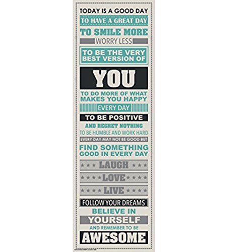 Botrong Be Awesome Inspirational Motivational Happiness Quotes Decorative Poster Print, 11.75 by 36 Inch,Unframed