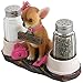 Pretty in Pink Girl Chihuahua Glass Salt and Pepper Shaker Set with Holder Figurine in Dog Statues & Sculptures and Decorative Southwestern Kitchen Decor Gifts