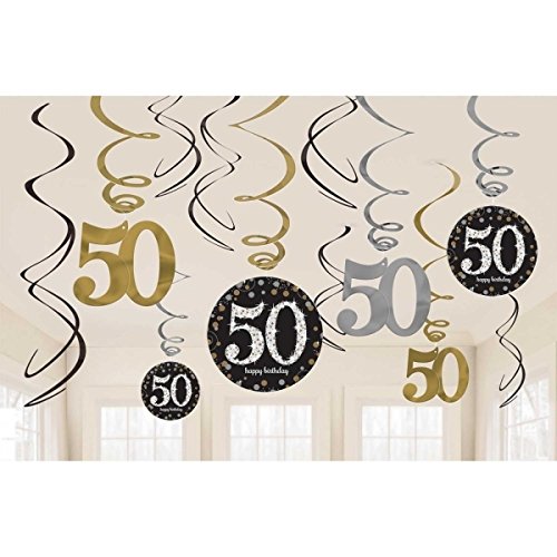 Sparkling Celebration 50 Hanging Swirls