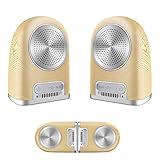 laughingatall Portable Bluetooth Speakers, Magnetic True Wireless Stereo Dual-Driver TWS Waterproof Speaker with Leather Case for iPhone/Android,Wood Grain