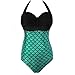 Women's One Piece Swimsuit Glitter Mermaid Plus Size Tankini Halter Beach Bikini Sets for Women