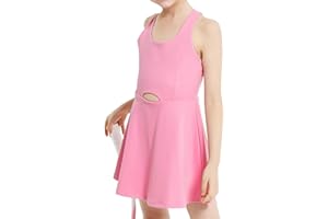 JiAmy Girls Athletic Dress Cross Back Tennis Golf Dresses with Shorts Sleeveless Summer Sporty Outfits for 6-14 Years