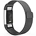 Fitbit Charge 2 Bands,Fitbit Bands Milanese Loop Stainless Steel Metal Replacement Bracelet Strap, Wristbands Accessories for Charge 2 with Stronger Magnetic Clasp, Small Large, Silver Black Gold