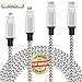 Ulimag, 4Pack 3FT 6FT 10FT 10FT Nylon Braided 8 Pin Cable Compatible with Phone X, 8,7,6,5 (Grey White)