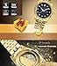 Gosasa Blue Dial Diamonds Men's Gold Stainless Steel Band Automatic Mechanical Watches