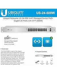 Ubiquiti Unifi Switch   24 puertos   Manejable   24 x PoE +   2 x Ranuras de Expansión   10 100 1000Base T, 1000Base X   Rack mountable   Us 24   500 W