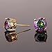 U7 Women Girls CZ Earrings Round Cut Cubic Zirconia 2.75 Carat 9mm Colorful Diamond Gold Plated Stud Earrings