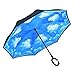 Ylovetoys Double Layer UV Proof and Windproof Inverted Umbrella for Car Outdoor (Sky Blue)