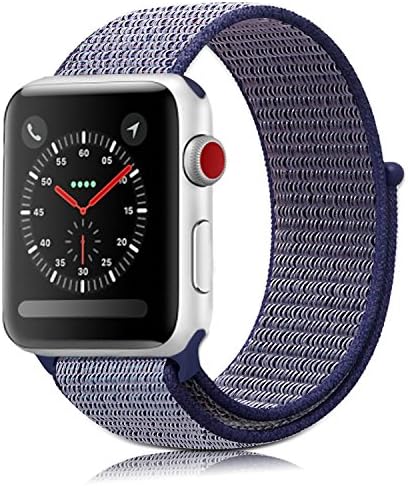 For Apple Watch Nylon Band 38MM, Fastener Adjustable Wrist Strap Lightweight Breathable Nylon Replacement Band for iwatch Nike+, Series 3/2/1, Sport, Edition, Midnight Blue