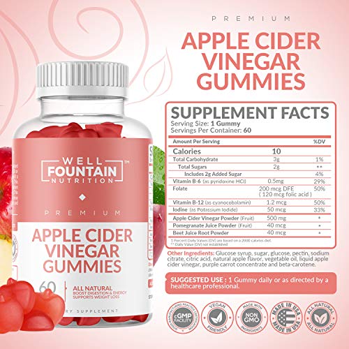 Apple Cider Vinegar Gummies Extra Strength Organic ACV with The