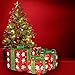 Lighted Christmas Gift Box Set Decor - Set of 3 Christmas Lighted Red Green Gift Box Christmas Decorations Yard/Home Décor Small / Medium / Large