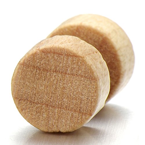 2pcs 8mm Wood Screw Stud Earrings for Men Women, Cheater Fake Ear Plugs Gauges Illusion Tunnel