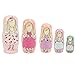 Cute Lovely Angel Princess with Pink Purple Green Dress Handmade Nesting Dolls Matryoshka Dolls Russian Dolls Set 5 Pieces Kids Girls Gifts Toy Home Decoration