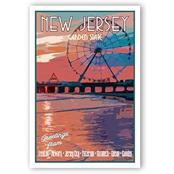 Amazon.com : NEW JERSEY STATE MAP postcard set of 20 identical
