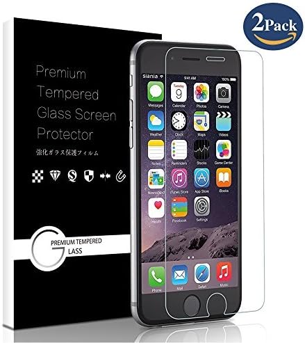 iPhone 6 /6S /7 /8 Screen Protector, Liaointec 2-Pack 0.3mm Ultrathin Tempered Glass Premium High Definition (HD) / 9H Hardness / Explosion Proof Front Screen Protector