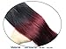 Wigsforyou@Straight 1B Burg 100% Human Hair 18-28inch Brazilian Human Hair Extensions 2 Tone Ombre Weaves 50g/set