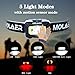 MOLAER Rechargeable Headlamp, LED Head Lamp Flashlight 550 Lumens with Red Light and Motion Sensor Switch, 5 Lighting Modes IPX5 Waterproof Headlight for Running, Camping, Hiking, Fishing