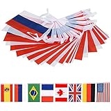66 Feet Russian String Flag, 60Pcs National Country World Flags Banner String