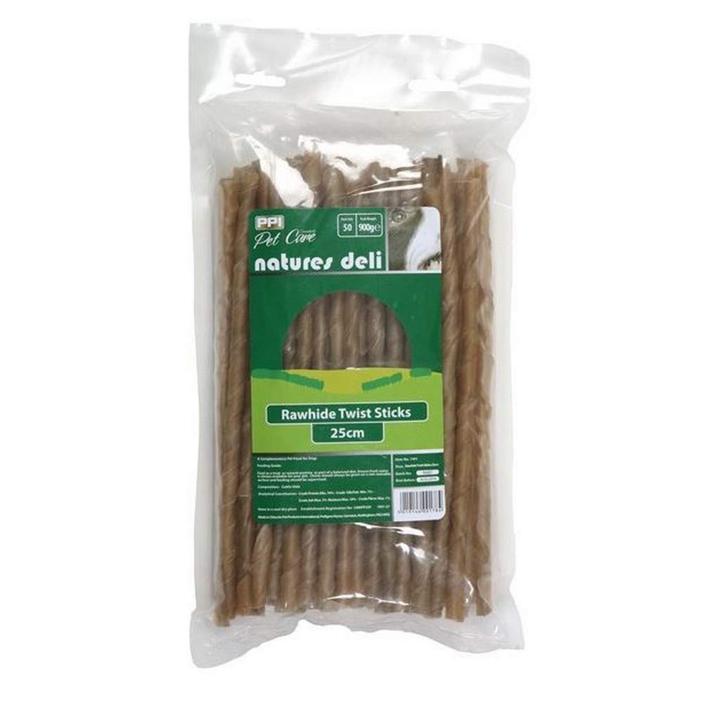 PPI 25cm Rawhide Twist Sticks 50 Pk [SNG] 900g