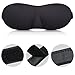 Lightweight & Comfortable Sleep Mask 3D Contoured Shape Sleeping Eye Mask with Adjustable Strap for Men Women, Best Sleeping mask for travel, Shift works 2 Pack (Black & Black)