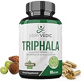 VeryVedic Organic Triphala Herbal Supplement (90 Veggie Capsules) Natural Colon Cleanse Helps Relieve Gas or Bloating | GI Tract Support | Vitamin C and Antioxidants