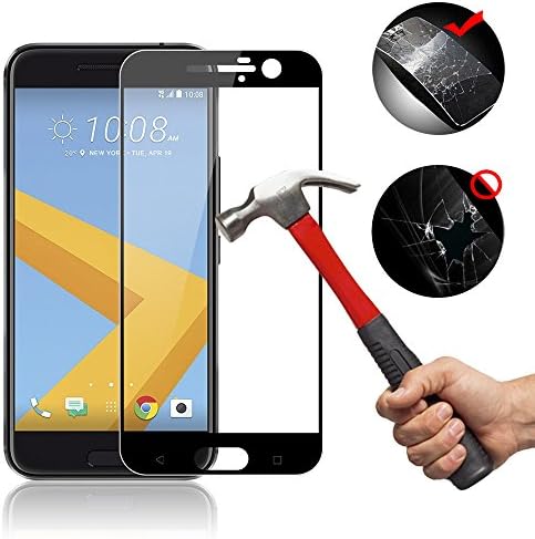 HTC 10 Screen Protector,Cooper GTV Full Cover Tempered Glass Screen Protector for HTC 10,Anti-Scratch,Anti-Fingerprint,Bubble Free(Black)