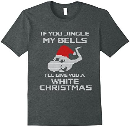 Mens Mens Jingle my Bells Funny Adult White Christmas T-shirt Medium Dark Heather
