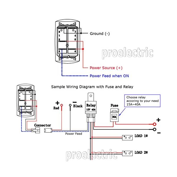 Proelectric-Green-LED-Light-1-Waterproof-MarineBoat-Car-Switch-Panel-6-Gang-USB-Charger-Voltage-Indicator-Power-Socket-5-pin-On-Off-Rocker-Switch