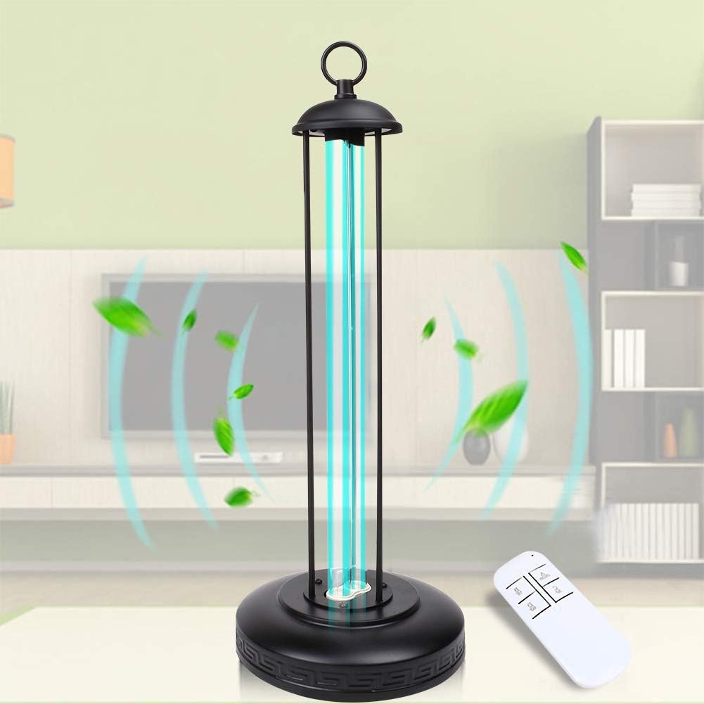 UHAPEER 220V Ultraviolet Disinfection Lamp Bulb UV Sterilizer Light with Timer Adapter Removal of Odor Kills 99.9% Mold Bacteria Germs Ideal for Household School Hotel-(36W)