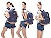 Unisex Packable Lightweight Canvas College Backpacks Travel Hiking Laptop Backpack Rucksack Schoolbags School Book bag Daypack (Navy Blue Polka Dot)