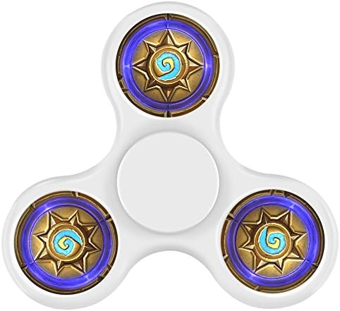 New Style Cheap Cool Tri-Hands Fidget Spinner Toy, Stress Reducer Relieve Anxiety, Controlling Force, Fashion Design and Images(HearthStone Logo - White)