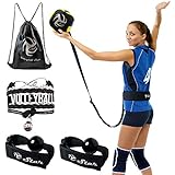 Volleyball Star Training Equipment - 1 Ball Rebounder for Solo Practice Your Serve And Spike +2 Setting Trainer Straps For a Proper Hand Placement +1 Drawstring Backpack +1 Handmade Bracelet